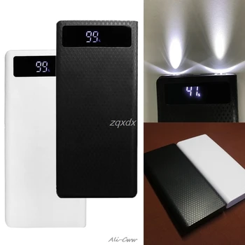

Portable Slim Dual USB LED Light 8x 18650 Battery DIY Power Bank Box Holder Case For Mobile Phone