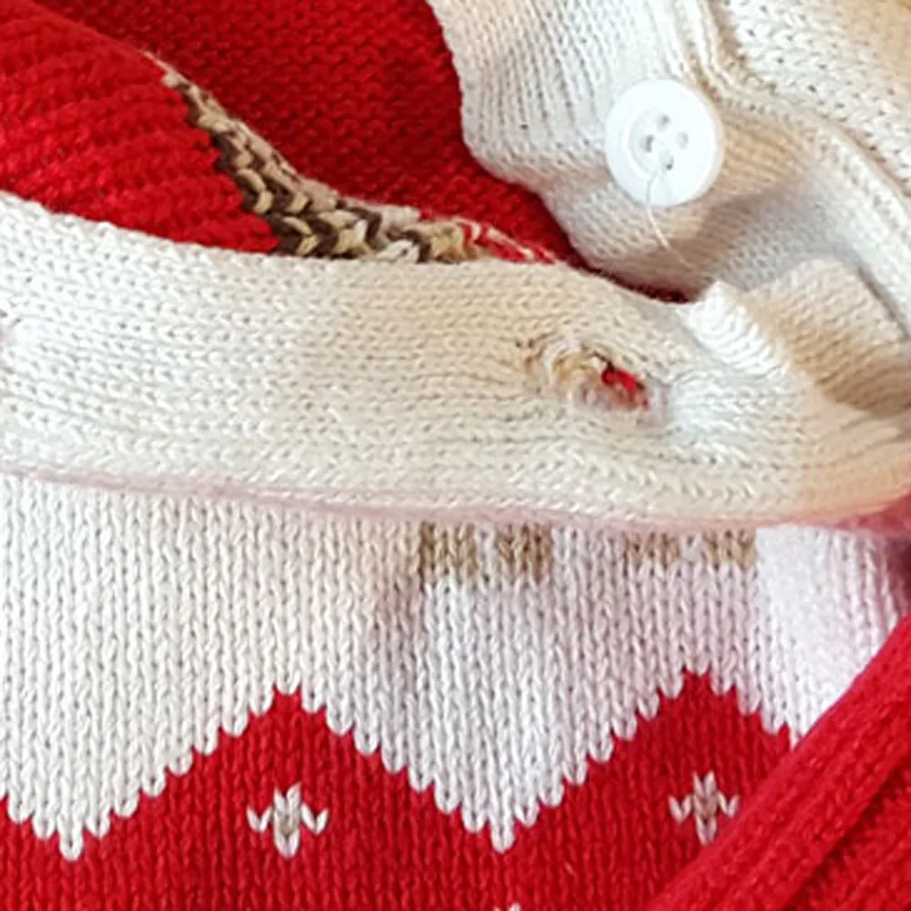 Кнопка для детской одежды унисекс; хлопковое пальто; Рождественский кардиган с оленем; свитер; NO15; Прямая