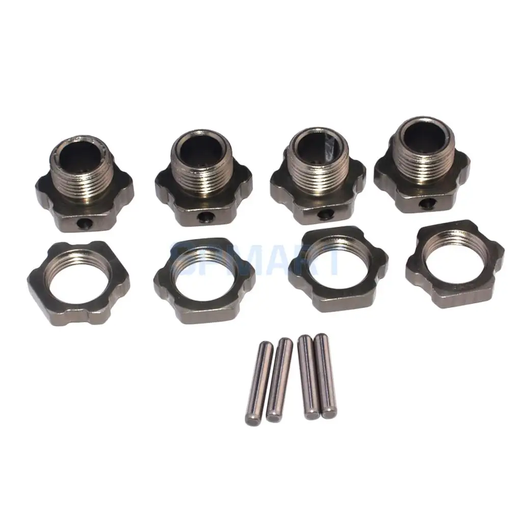 1 Set Aluminum 17mm Wheel Hex Hub Drive Adapter for 1/8 HPI HSP RC Car