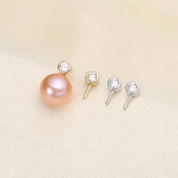 

S925 Sterling Silver Pearl Earrings Settings Hot Cheap Nice Quality Earrings Findings Jewelry Parts Fittings Women's Accessories