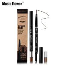 Music Flower akeup бренд 2 в 1 автоматический карандаш для бровей+ пудра для бровей комплект натуральный крем для бровей ручка 24 H долговечный