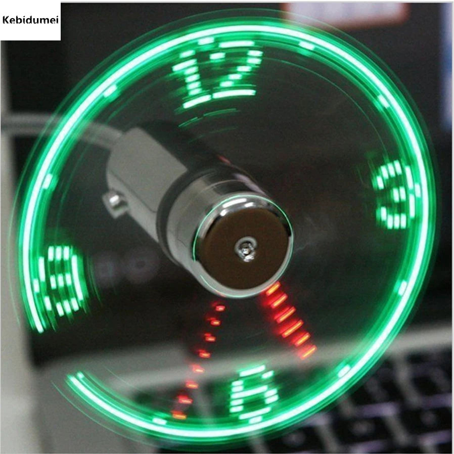 

Kebidumei USB Mini Flexible Time LED Clock Fan with LED Light - Cool Gadget Usb fan clock usb interest Hot selling