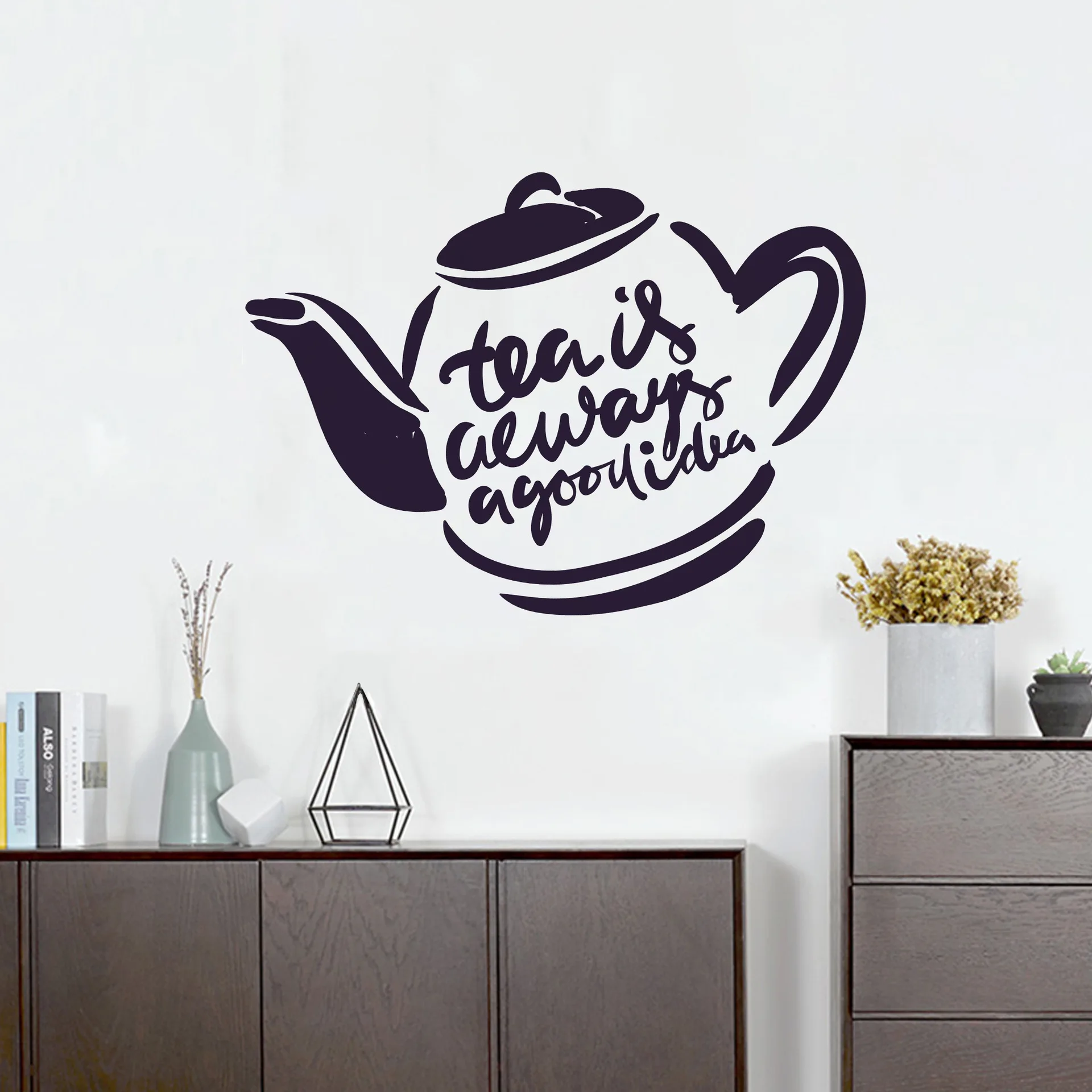 Kitchen room Tea Time coffee time shop window sticker wall decalsin