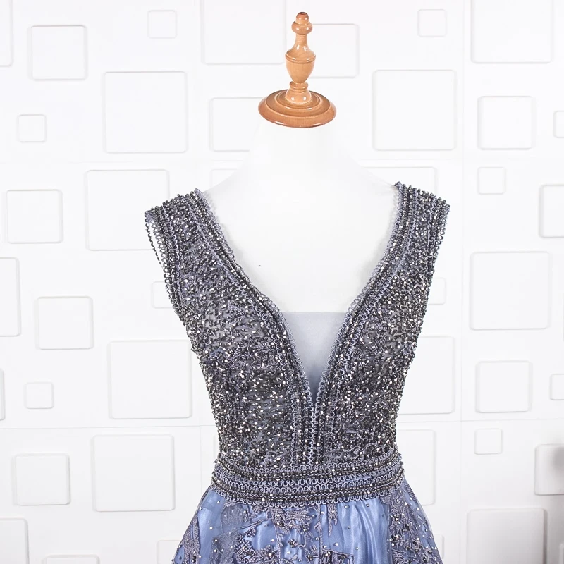 JANCEMBER vestido, праздничная иллюзия, v-образный вырез, открытая спина, молния, сзади, жемчуг, кристалл, кружева, аппликация, узор, vestidos elegantes de gala