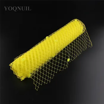 

New 5yard/lot 25CM Yellow or 22Colors Mix dot birdcage veils fascinator veil DIY Hair hat bridal wedding netting headwear