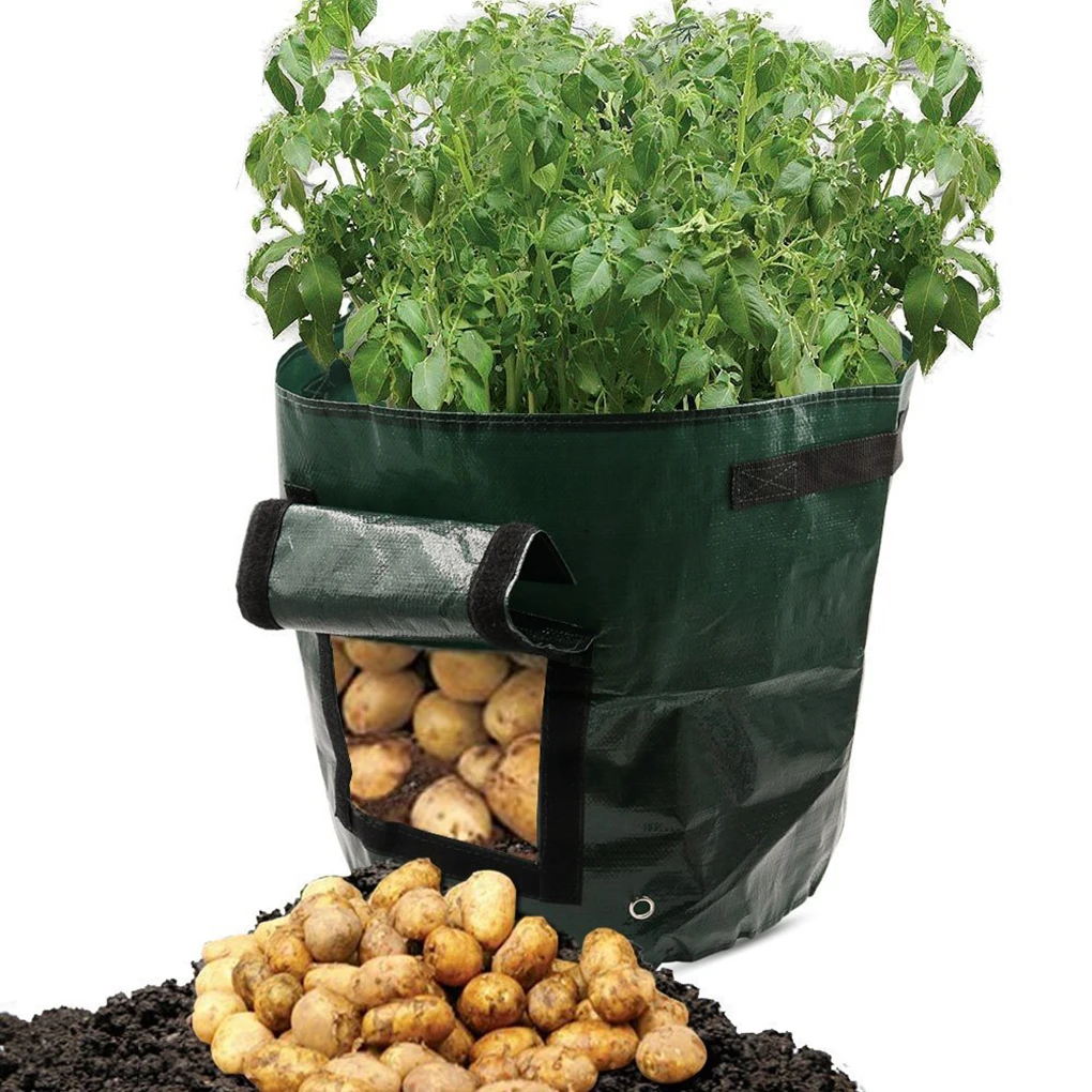 Woven Fabric Bags Potato Cultivation Planting Garden Pots Planters Vegetable Grow Bag | Дом и сад