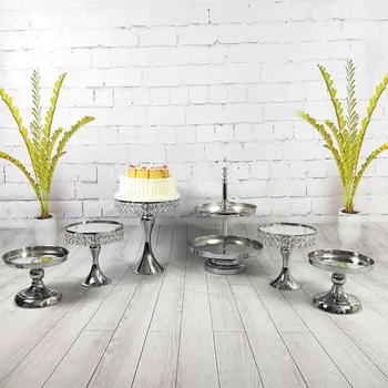 

5pcs -8pcs/set mirror cake stands fondant cupcake holders sweet table cake decorating tools for dessert wedding party