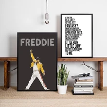 Pósteres impresos Queen Band Freddie Mercury, lienzo de Bohemian Rhapsody, imágenes artísticas, decoración de pared de Hip Hop