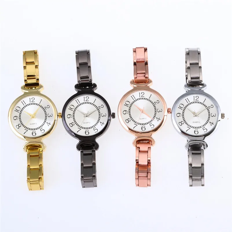 Casual Women Watches Bracelet Watch Ladies Stainless Steel Band Analog Quartz Round Wrist Watches clock relogio feminino J11#N (5)