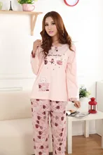 coffe and tea pajama sets sleepwear full-sleeve sleep lounge sets female pyjamas home clothing indoor wear B7