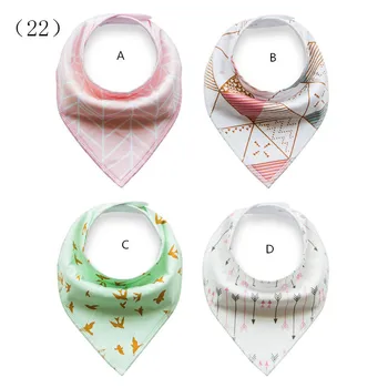 

sea gull +arrow + geometric print Bandana Bibs princess girl / 4pcs/set