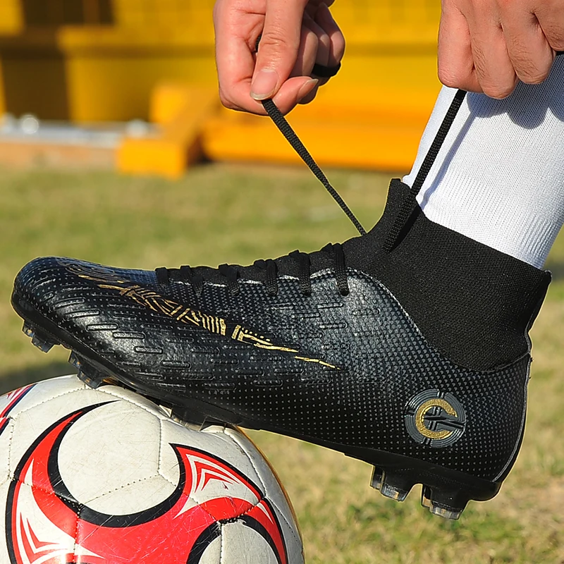 

Original Men Football Boots Cleats Training Long Spikes AG Kids Professional Sneaker Outdoor Boys Athletic Superfly Soccer Shoes