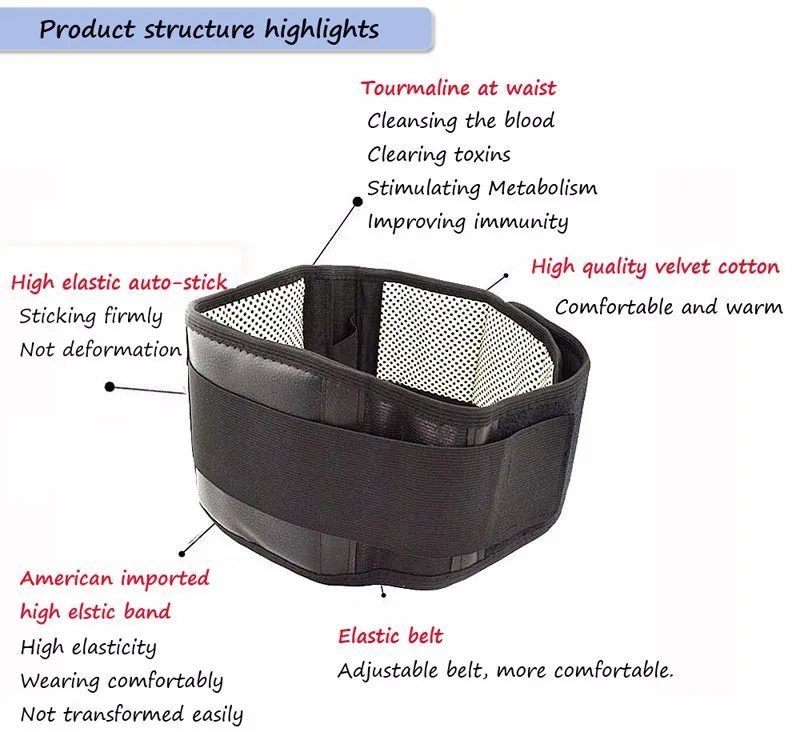 Регулируемая Талия Турмалин САМОНАГРЕВАЮЩАЯСЯ магнитная терапия Поясничный Бандаж поддерживающие ремни тепловой массажный пояс забота о здоровье