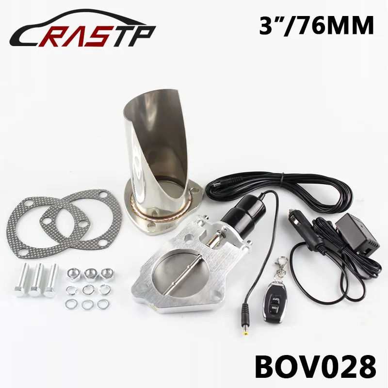

RASTP-3" Electric Stainless Exhaust Cutout Dump Valve switch with Remote Control Exhaust Control Valve Set Kit RS-BOV028