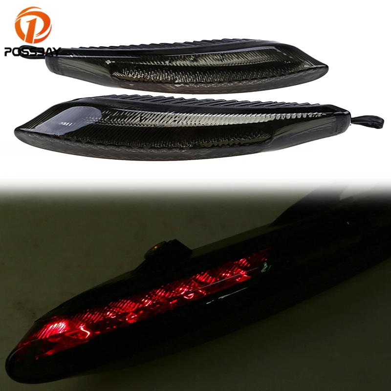 

POSSBAY Motorcycle Turn Signal Lamp LED Left/Right Rear Turn Signals Tail Brake Light for Ducati 2011 2012 2013 2014 2015 Diavel