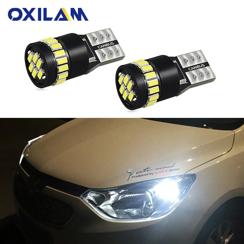 OXILAM 2x T10 Светодиодная лампа W5W Canbus парковочная для Peugeot 206 207 307 308 407 2008 3008