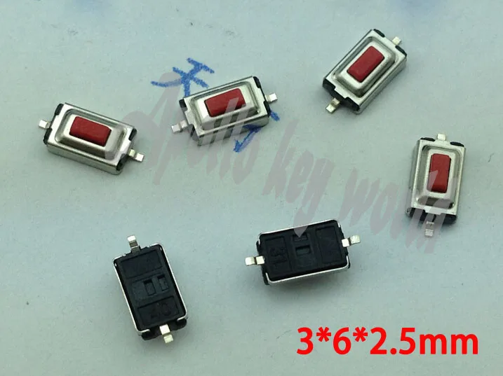 

SMD MICRO SWITCH TACTILE PUSH BUTTON FOR OPEL VECTRA BMW PEUGEOT 206 207 RENAULT REMOTE KEY (3*6*2.5) 200PCS/LOT