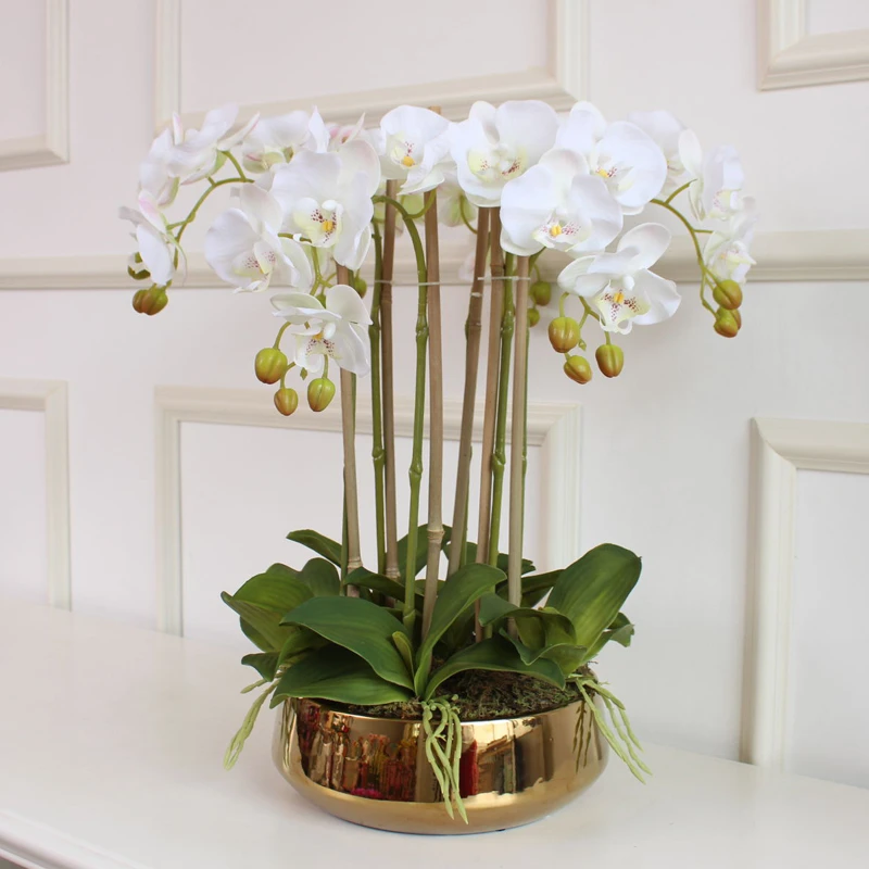 Arranjo De Flores De Orquídea Artificial Com Impressão 3d, Orquídea Sem  Vaso - Flores Secas Artificiais - AliExpress