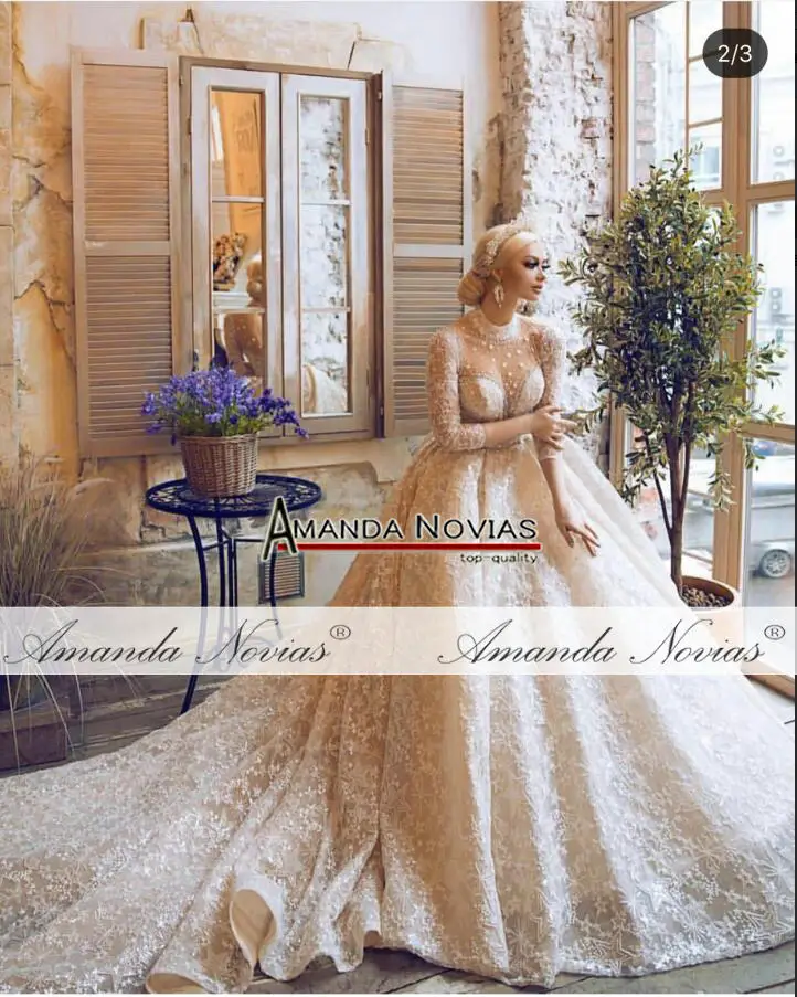 Amanda Novias Брендовое свадебное платье с длинными рукавами платье невесты