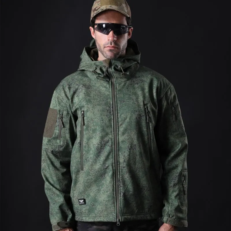 Comprar De talla grande XS 5XL para hombre chaquetas tácticas de concha suave impermeable de piel de tiburón de combate al aire libre caza ropa Camping escalada abrigo