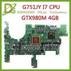 Kefu G751 материнская плата для ASUS G751J G751JY G751JT G751JM ноутбук материнская плата с I7-4720/I7-4750 Процессор GTX980M 4 Гб плата Тесты