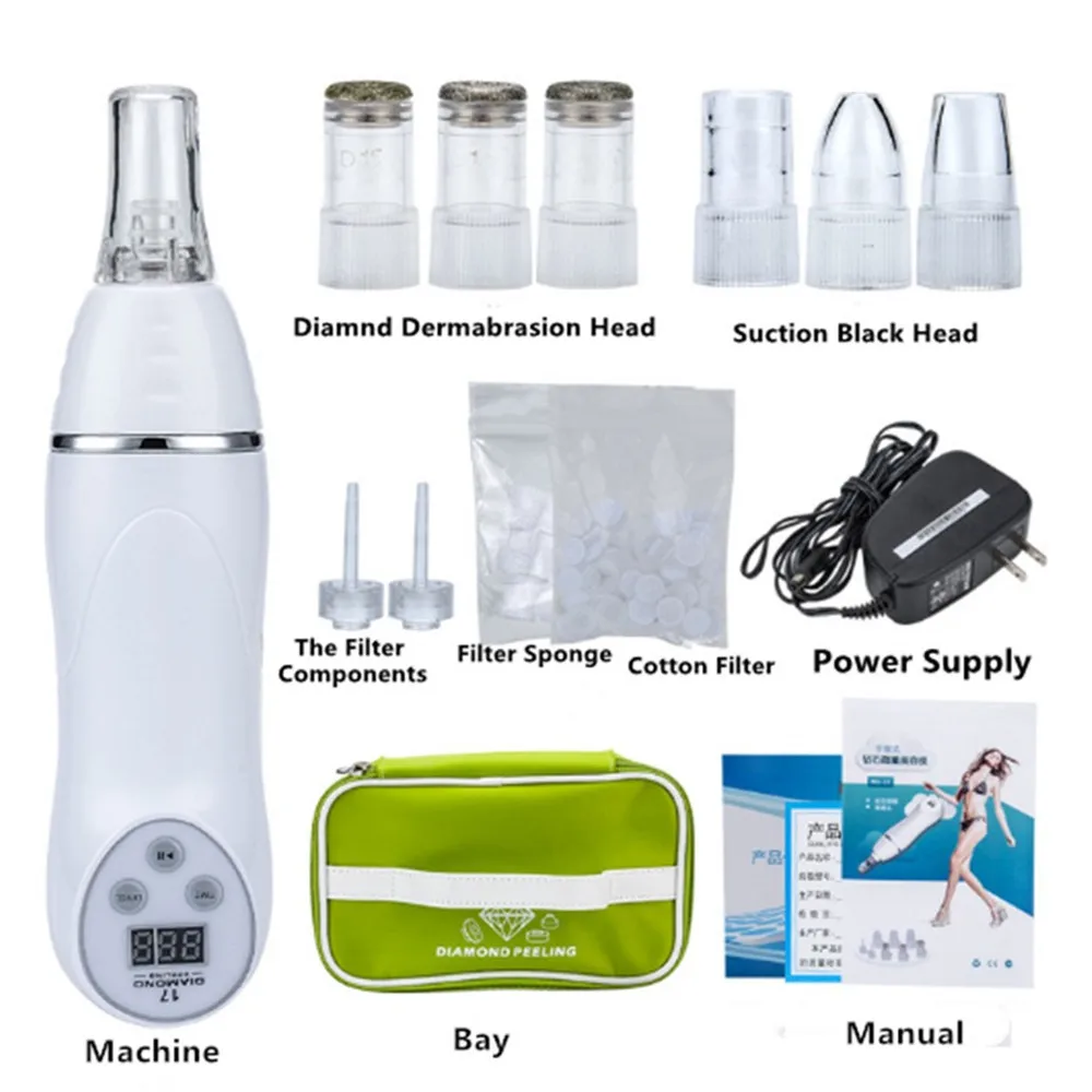 Remoção da Pele Barato Dicas Portátil Microdermabrasion Diamante Peeling Dispositivo Cravo Dermabrasion Massagem Facial 6 8 Barato 6 dicas portátil microdermabrasion diamante peeling