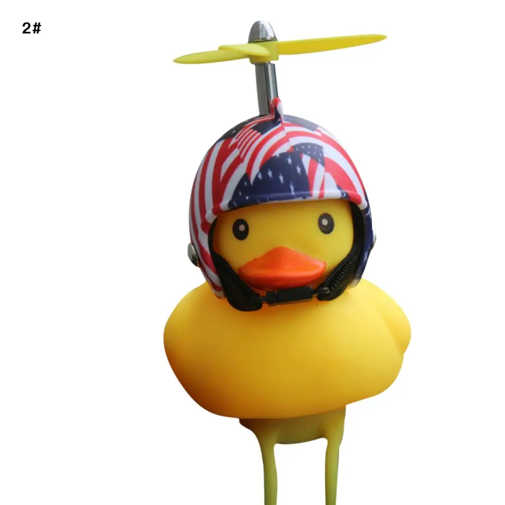 Clearance Lovely Cute Duck Bicycle Ring Bell Mountain Bike Handlebar Cartoon Bike Lights Bell Squeeze Helmet Horn Lamp For Children Adults 2