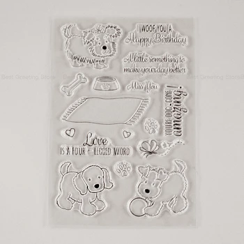 

Cute Dog Stamps Birthday Scrapbooking Stamps Card Making Papercraft