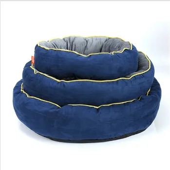 

Self Warming Cat and Dog Bed Cushion for Medium large Dogs Suede Fabric Blue Brown D55