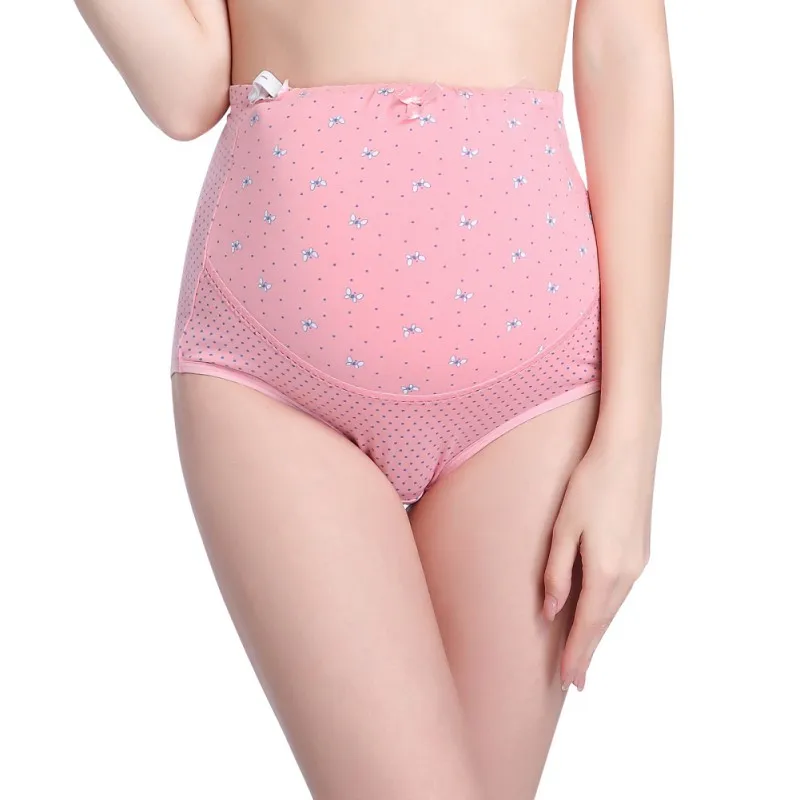 NBB Women's Adjustable Maternity High Cut Cotton Underwear Brief Pink X Large