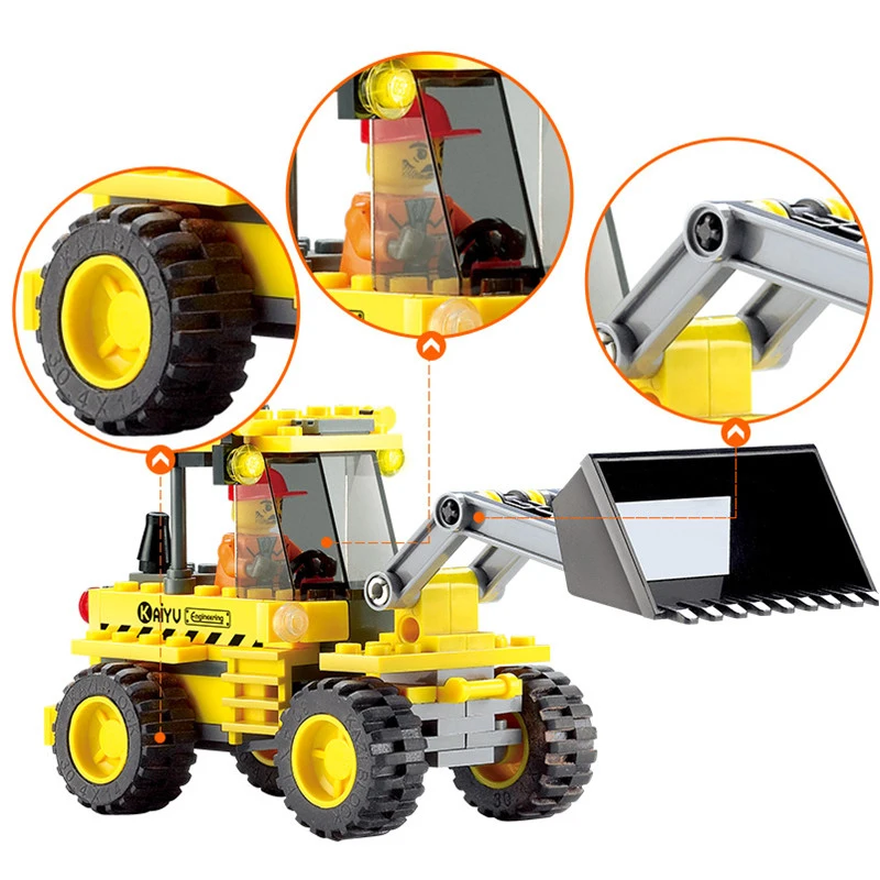 KAZI-8042-DIY-Kids-Toy-Bulldozer-Excavator-Model-Playmobile-Building-Blocks-Brick-Compatible-with-lego (3)