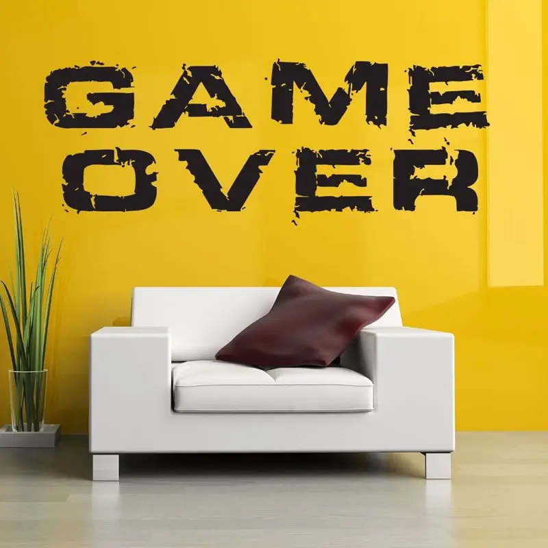 DCTAL Video Game Sticker Play Decal Gaming Posters Gamer Vinyl Wall Decals Parede Decor Mural 19 Color Choose Video Game Sticker