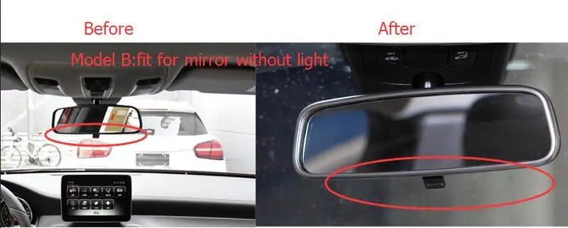 Для Mercedes Benz GLA CLA A класс B Класс Автомобильный Стайлинг внутренняя наклейка на зеркало заднего вида Накладка аксессуары два варианта