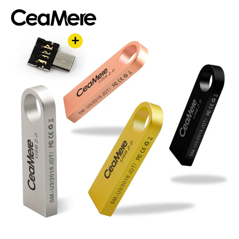 CeaMere C3 USB флеш-накопитель 8 ГБ/16 ГБ/32 ГБ/64 ГБ флеш-накопитель Флешка флеш-диск USB 2,0 карта памяти USB диск 512 МБ 256 МБ бесплатно OTG