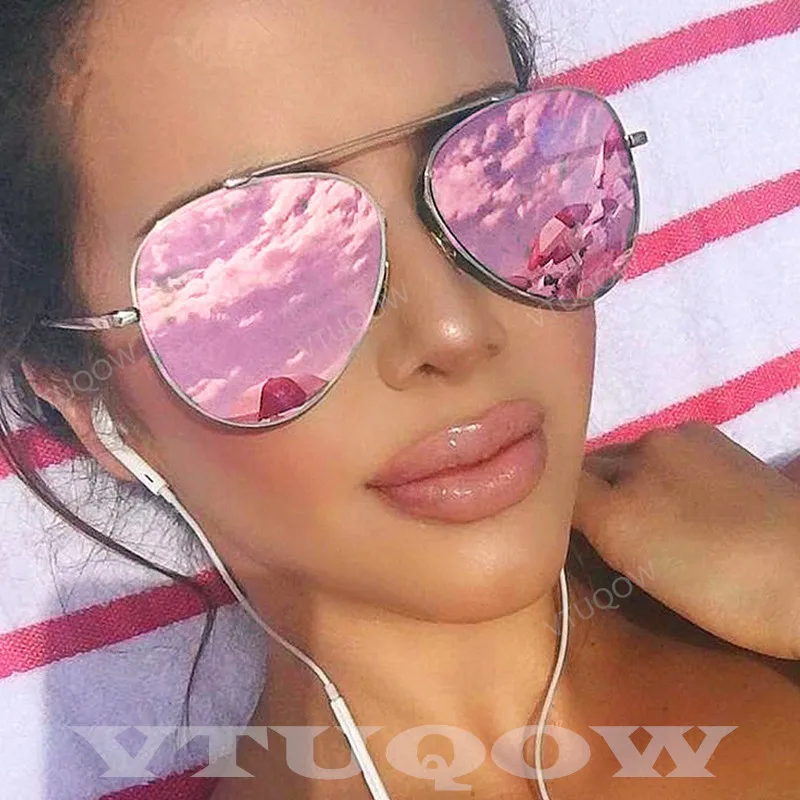 

Fashion Aviation Sunglasses Women Brand Designer 2020 Summer Coating Mirror Vintage Sunglass Female Sun Glasses For Women Shades