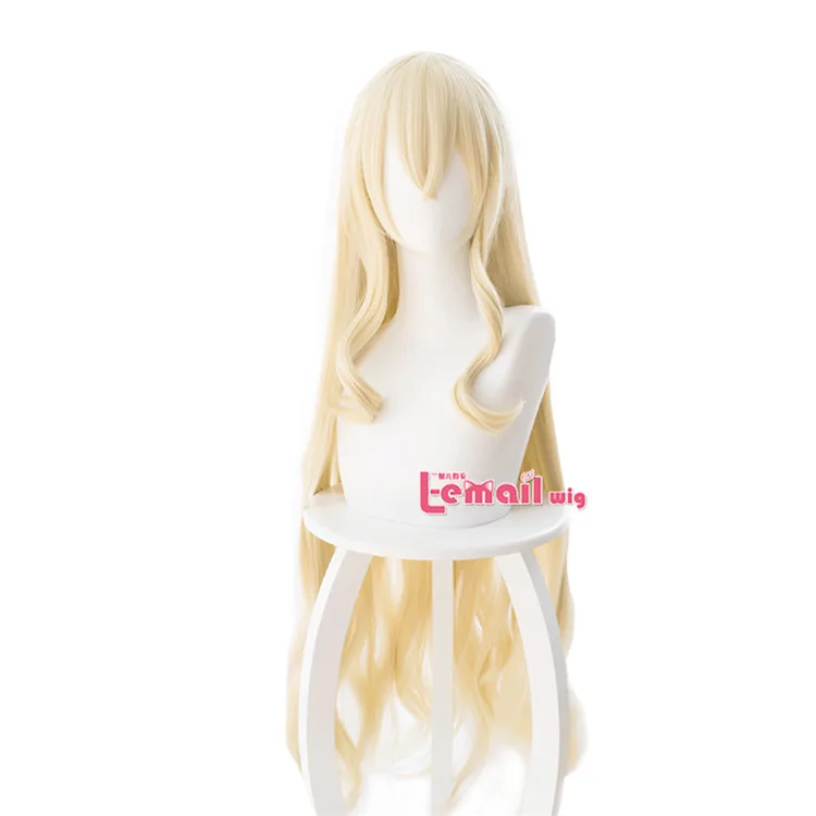 peruca 100cm amarelo resistente ao calor do