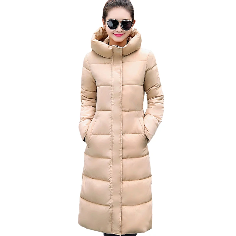 Модная зимняя куртка для женщин, плотная теплая Женская куртка, хлопковое пальто, парка, длинная куртка, Женская куртка inverno, Женское пальто с капюшоном - Цвет: Khaki