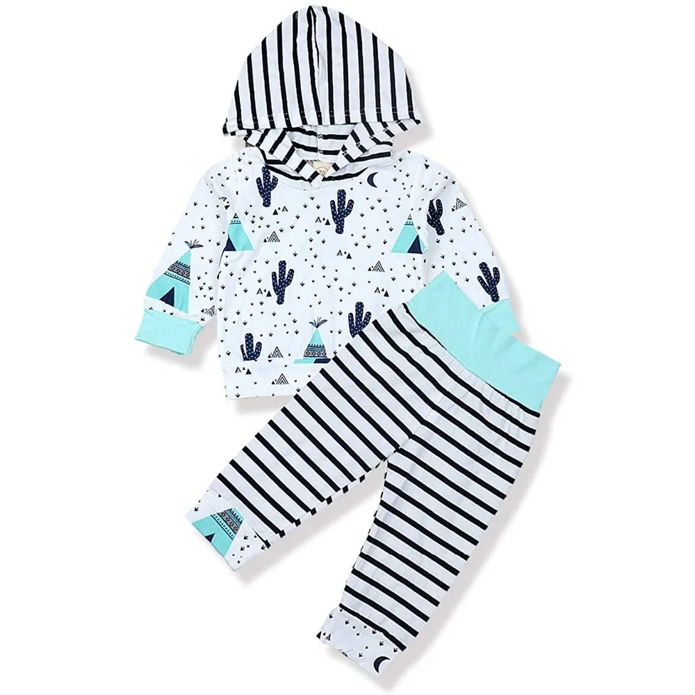 Oklady Toddler Infant Baby Boy Clothes Long Sleeve Hoodie Tops Sweatsuit Pants Outfit Set