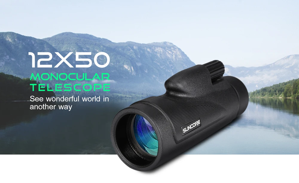 SUNCORE 12X50 HD Визоры BAK4 Призма Монокуляр телескоп FMC многослойное покрытие пленка