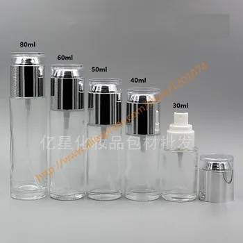 

30ml/40ml/50ml clear Bottle With shiny silver acrylic sprayer.mist glass bottle.travel refillable perfume bottle,cosmetic bottle