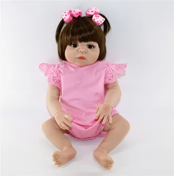 

Real baby Reborn dolls bebe girl 23' Lifelike Soft Silicone Babies Reborn Baby Doll Toys For Children Christmas Gift
