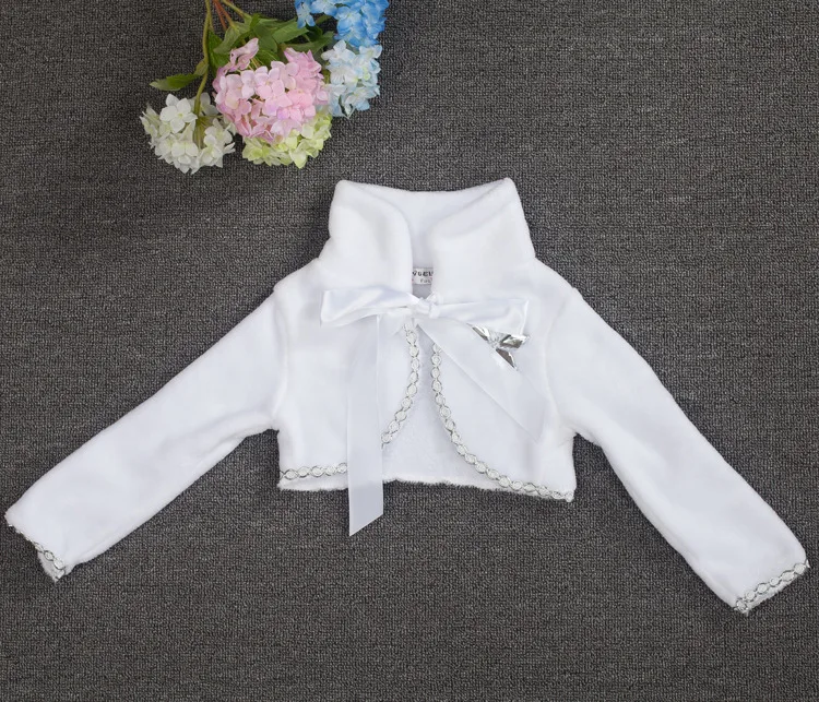 Winter Baby Girls Warm Flannel Snowflake Cotton wool Coat Short Opera Cape Faux Fur White Cardigan Kids Children Clothing Cute (4)