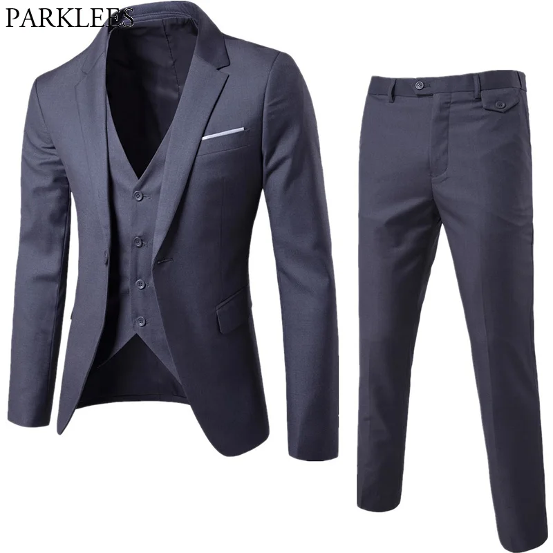 2018 Brand Men Suits Blazer with Pants Slim Fit Business 3 piece Suit (Jacket+Pants+Vest) Wedding Suits Mens Tuxedo Suit Ternos 2018 Brand Men Suits Blazer with Pants Slim Fit Business 3 piece Suit (Jacket+Pants+Vest) Wedding Suits Mens Tuxedo Suit Ternos