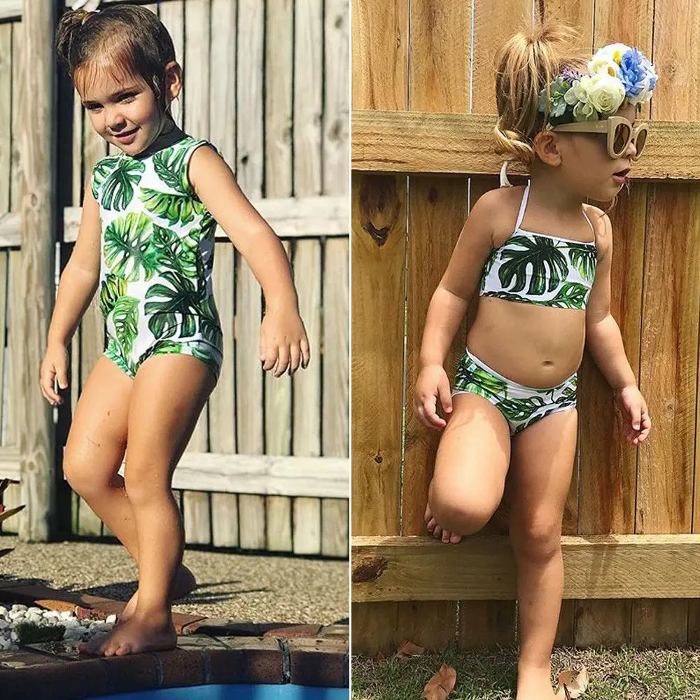 Toddler Baby Girls Kids Swimsuit Bathing Tankini Bikini Set Swimwear Beachwear