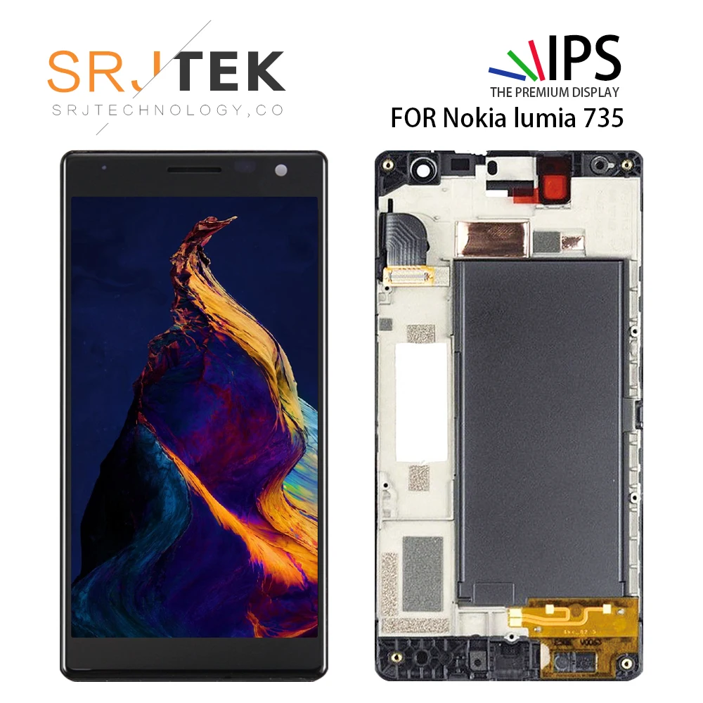 

Srjtek 4.7" Display For NOKIA Lumia 735 730 LCD Touch Screen Digitizer with Frame Replacement for lumia 730 LCD RM-1038