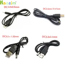 50 шт./лот USB к dc2.0x0.6mm dc2.5x0.7mm DC3.5x1.35mm DC5.5X2.1mm Мощность кабель для мобильного, маршрутизаторы, USB, USB вентиляторы