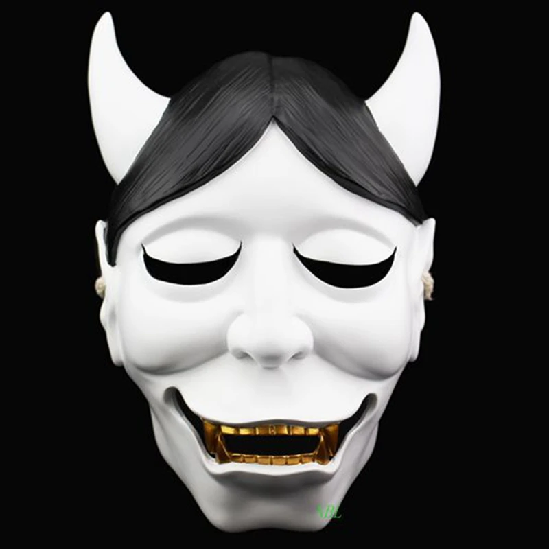 Страшная маска для лица на Хэллоуин из смолы X Servant SS Honky Больничная кормовая бабочка лиса Shirakiin Ririchiyo маски для маскарада - Цвет: Белый