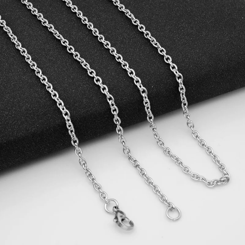 Wholesale 3mm Pendant Necklace Charms Stainless Steel Link O Chain Bulk