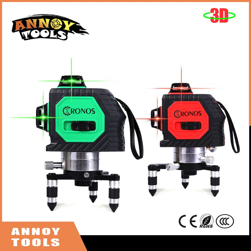 3D 12Lines Green/Red Laser Levels Self-Leveling 360 Horizontal And Vertical Cross Super Powerful Green/Red Laser Beam Line