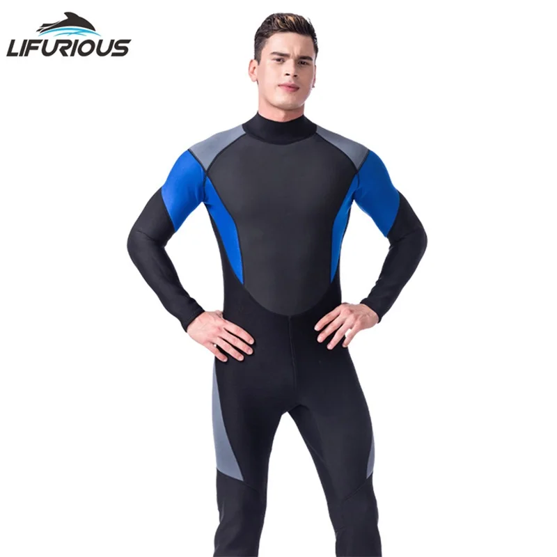 

New LIFURIOUS Brand Soft Neoprene Dive Wetsuit Men Diving Suit Full Body Jumpsuits Breathable Spearfishing Surfing Swimwear